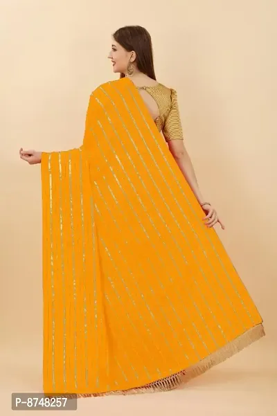 Trendy Orange Art Silk Saree with Blouse Piece For Women-thumb3