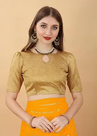 Trendy Orange Art Silk Saree with Blouse Piece For Women-thumb1