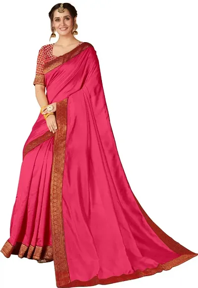 Classic Art Silk Lace Work Saree with Blouse piece