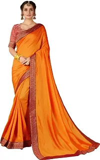 Classic Art Silk Lace Work Saree with Blouse piece-thumb1