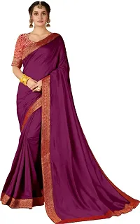 Classic Art Silk Lace Work Saree with Blouse piece-thumb1