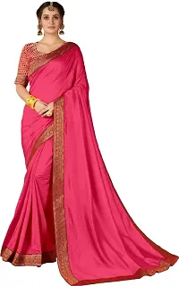 Classic Art Silk Lace Work Saree with Blouse piece-thumb1