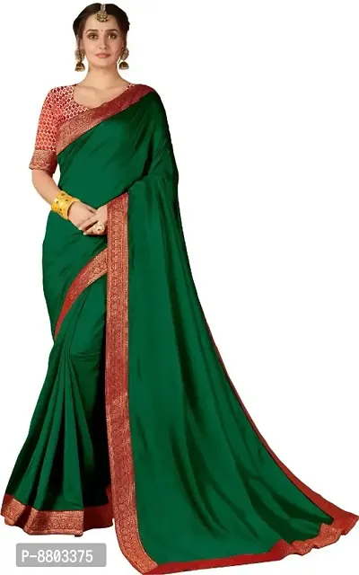 Dark Green Art Silk Dyed Sarees For Women-thumb2