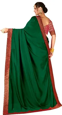 Dark Green Art Silk Dyed Sarees For Women-thumb3