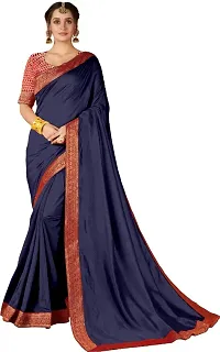 Classic Art Silk Lace Work Saree with Blouse piece-thumb1