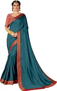 Classic Art Silk Lace Work Saree with Blouse piece-thumb1