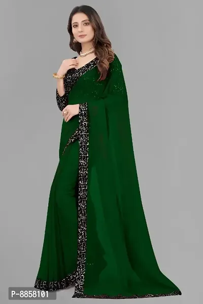 Trendy Dark Green Art Silk Saree with Blouse Piece for Women