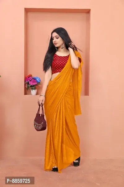 Trendy Lycra Saree with Blouse Piece for Women