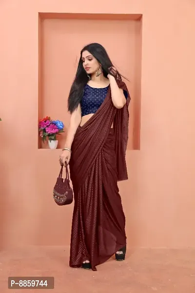 Trendy Lycra Saree with Blouse Piece for Women