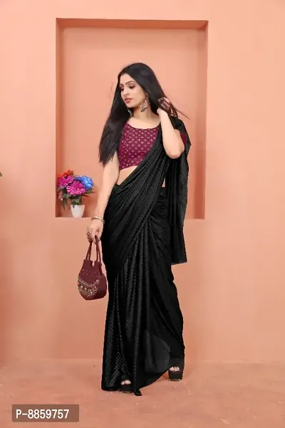 Trendy Lycra Saree with Blouse Piece for Women