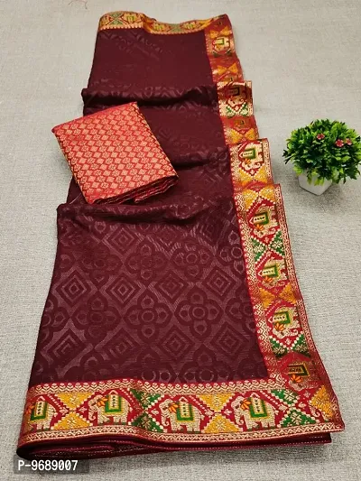 ART SILK EMBOSS SAREE WITH BLOUSE PIECE