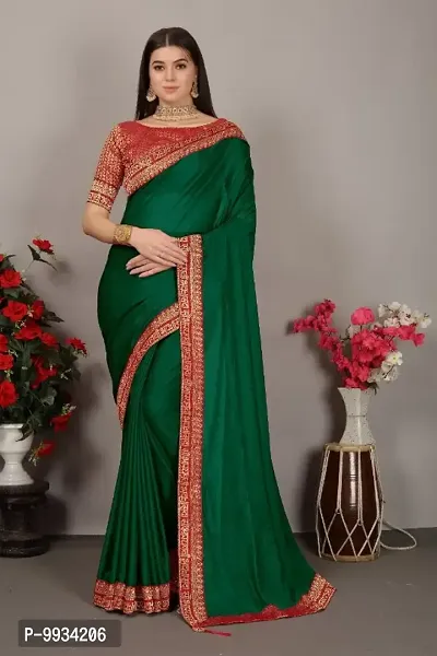 Lace Work Art Silk Saree With Blouse Piece