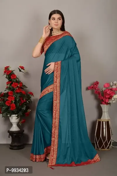 Attractive Art Silk Lace border Saree with Blouse piece-thumb4