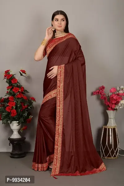 Attractive Art Silk Lace border Saree with Blouse piece-thumb4