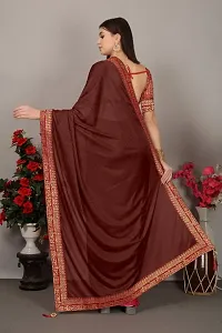 Attractive Art Silk Lace border Saree with Blouse piece-thumb1