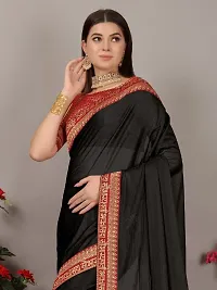 Attractive Art Silk Lace border Saree with Blouse piece-thumb2