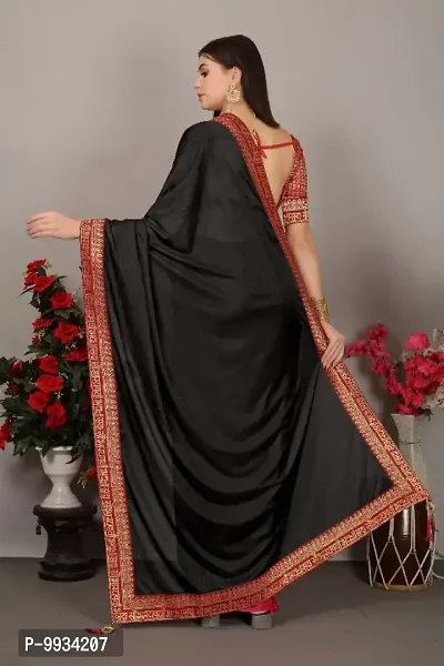 Attractive Art Silk Lace border Saree with Blouse piece-thumb2