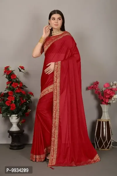 Attractive Art Silk Lace border Saree with Blouse piece-thumb4