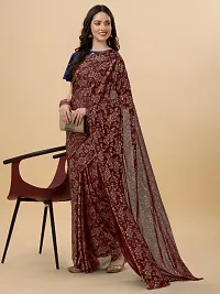 Chiffon Floral Saree With Unstitched Blouse Piece-thumb2