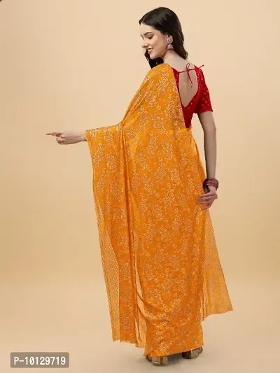 Chiffon Floral Saree With Unstitched Blouse Piece-thumb2