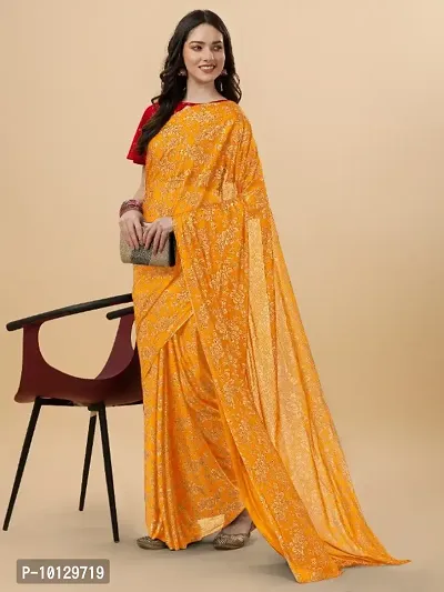 Chiffon Floral Saree With Unstitched Blouse Piece-thumb3