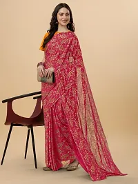 Chiffon Floral Saree With Unstitched Blouse Piece-thumb2