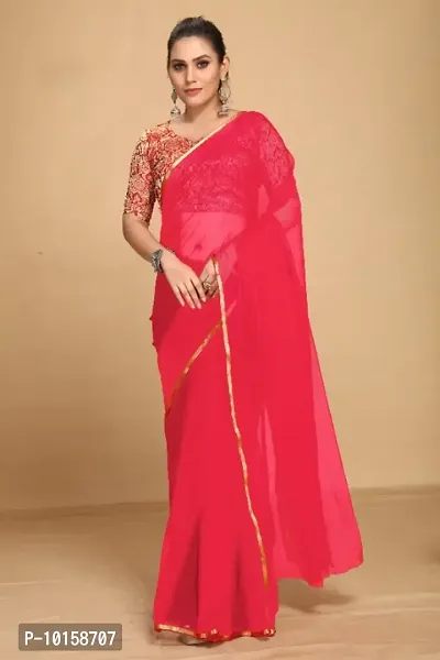 Chiffon Saree With Unstitched Blouse Piece-thumb0