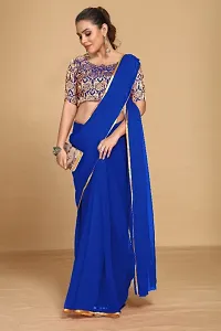 Attractive Chiffon Saree with Unstitched Blouse Piece-thumb1