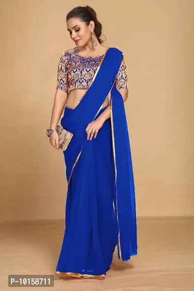 Attractive Chiffon Saree with Unstitched Blouse Piece-thumb2