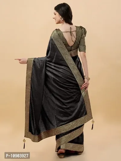 Emboss Lace Border Saree With Blouse Piece-thumb2