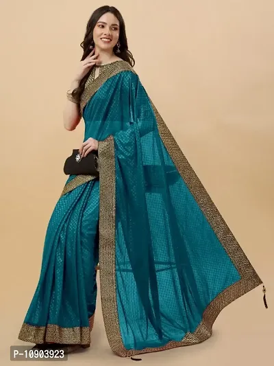 Emboss Lace Border Saree With Blouse Piece-thumb4