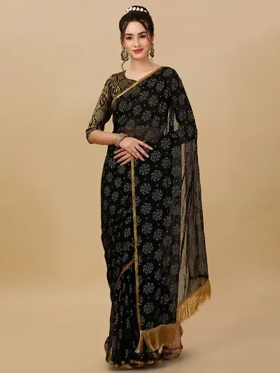 Chiffon Embellished Sarees with Blouse piece