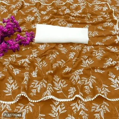 Chiffon Embellished Khadi Print Saree With Blouse Piece