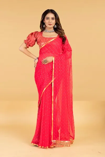 ART SILK EMBELLISHED SAREE WITH BLOUSE PIECE