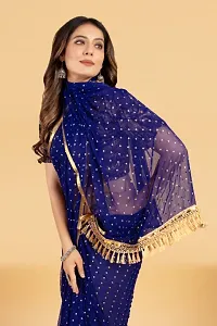 Chiffon Embellished Dewdrop Sequence Jhalar saree With Blouse Piece-thumb3