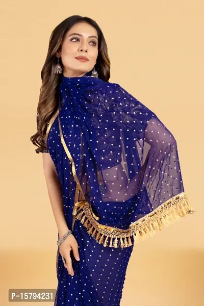 Chiffon Embellished Dewdrop Sequence Jhalar saree With Blouse Piece-thumb4