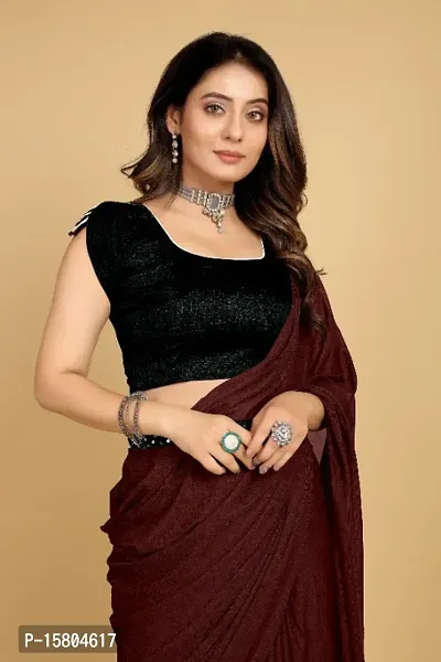 Soft Silk Plain Belt Saree With Blouse Piece-thumb4