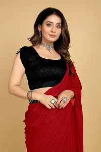 Soft Silk Plain Belt Saree With Blouse Piece-thumb3