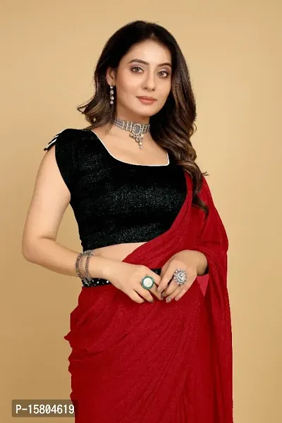 Soft Silk Plain Belt Saree With Blouse Piece-thumb4