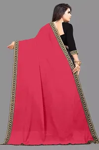 Soft Silk Black Square Lace Saree With Blouse Piece-thumb1