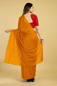 Plain Emboss Silk Blend Saree With Embellished Blouse Piece-thumb2