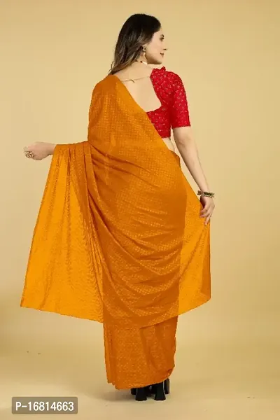 Plain Emboss Silk Blend Saree With Embellished Blouse Piece-thumb3