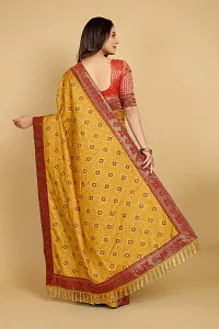 Silk Blend Chunadi Jhalar Saree With Blouse Piece-thumb2