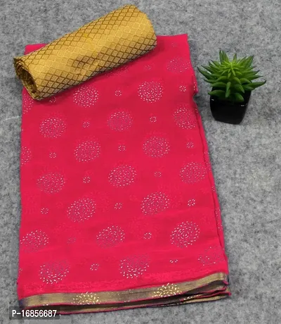 Chiffon Embellished Chakra Saree With Blouse Piece