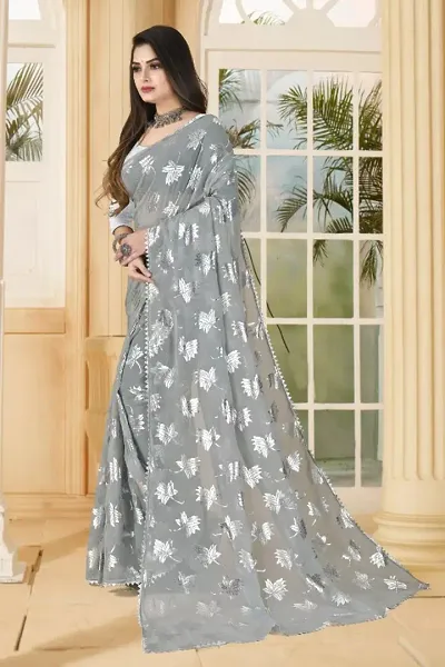 Alluring Georgette Saree with Blouse piece 