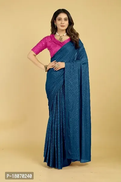 Emboss Bandhani Plain Saree With Blouse Piece