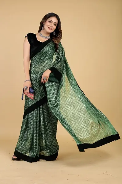 Floral Embellished Velvet Lace Saree with Blouse Piece