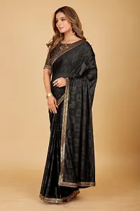 Butterfly Emboss Saree With Blouse Piece-thumb2