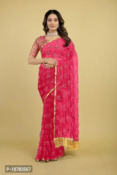 Floral Embellished Jhalar Saree With Blouse Piece