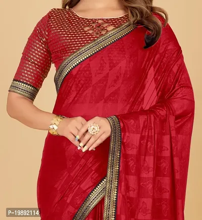 Butterfly Embossed Saree With Blouse Piece